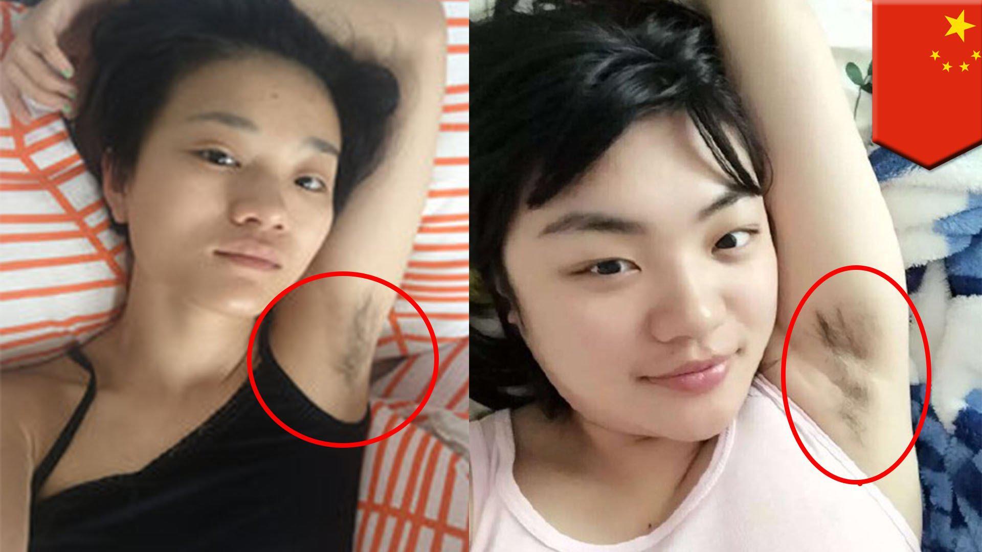 Тридцатилетняя китаянка показала волосатую письку