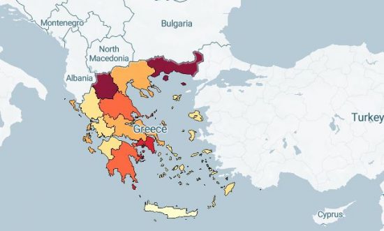 Covid-19: Ο χάρτης με τα κρούσματα ανά Περιφέρεια