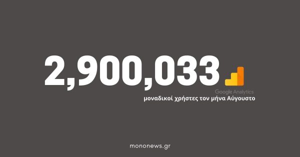 Ένας δυνατός Αύγουστος: 2.900.033 μοναδικοί χρήστες μας επέλεξαν για την ενημέρωσή τους