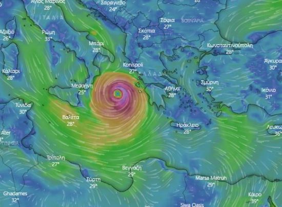 «Ιανός» (Δείτε live την κίνηση του μεσογειακού κυκλώνα): Σε κατάσταση εκτάκτου ανάγκης 7 περιοχές – Κλείνουν σχολεία, δεμένα τα πλοία στα λιμάνια