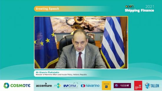 Ministerial Declaration και New Deal στο συνέδριο Slide2Open Shipping Finance 2021 από τον Υπουργό Ναυτιλίας, κ. Γιάννη Πλακιωτάκη