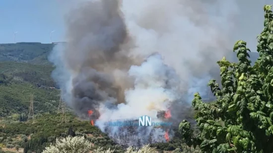 Μεγάλη φωτιά τώρα στη Ναύπακτο