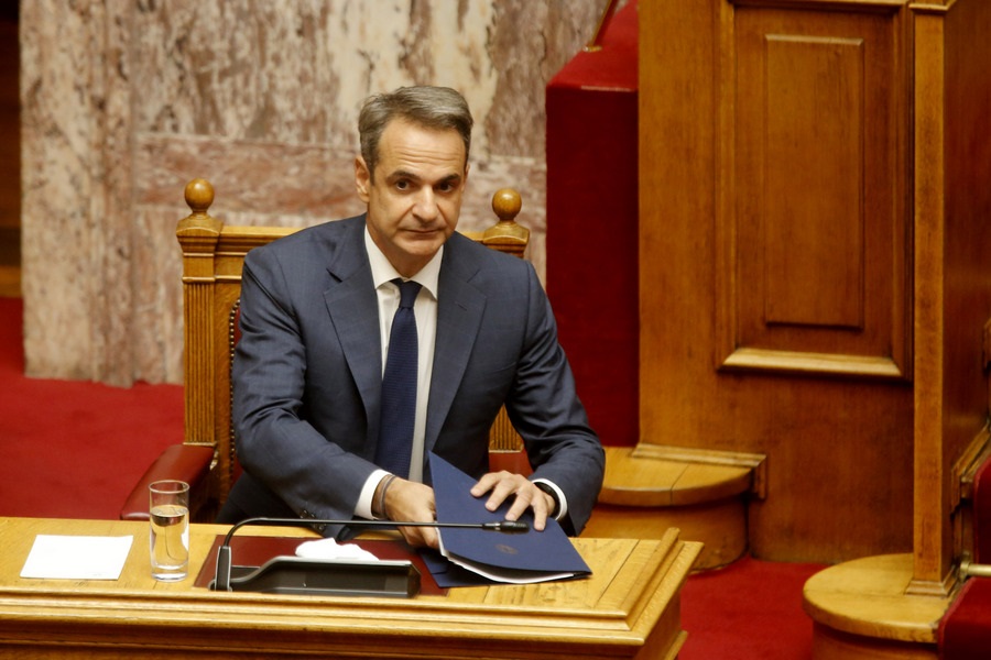 Ο πρωθυπουργός Κυριάκος Μητσοτάκης παρευρίσκεται στην Ολομέλεια της Βουλής στη συζήτηση και ψήφιση του νομοσχεδίου του υπουργείου Οικονομικών: «Ενίσχυση του εισοδήματος των μισθωτών, των νέων, της οικογένειας και της εργασίας», Τετάρτη 26 Ιουλίου 2023 ΑΠΕ-ΜΠΕ/ΑΛΕΞΑΝΔΡΟΣ ΒΛΑΧΟΣ
