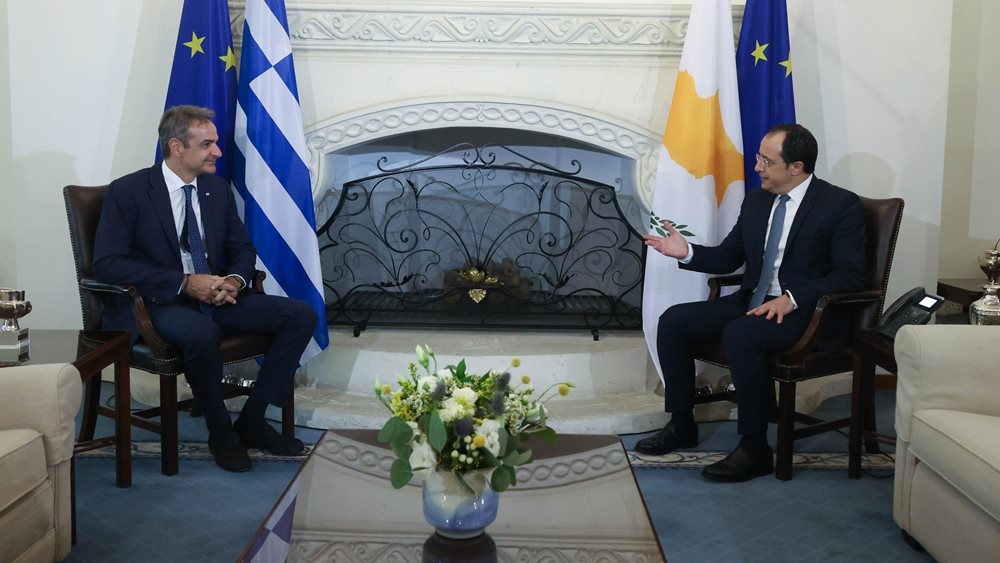 O πρωθυπουργός Κυριάκος Μητσοτάκης, ο πρόεδρος της Κυπριακής Δημοκρατίας Νίκος Χριστοδουλίδης