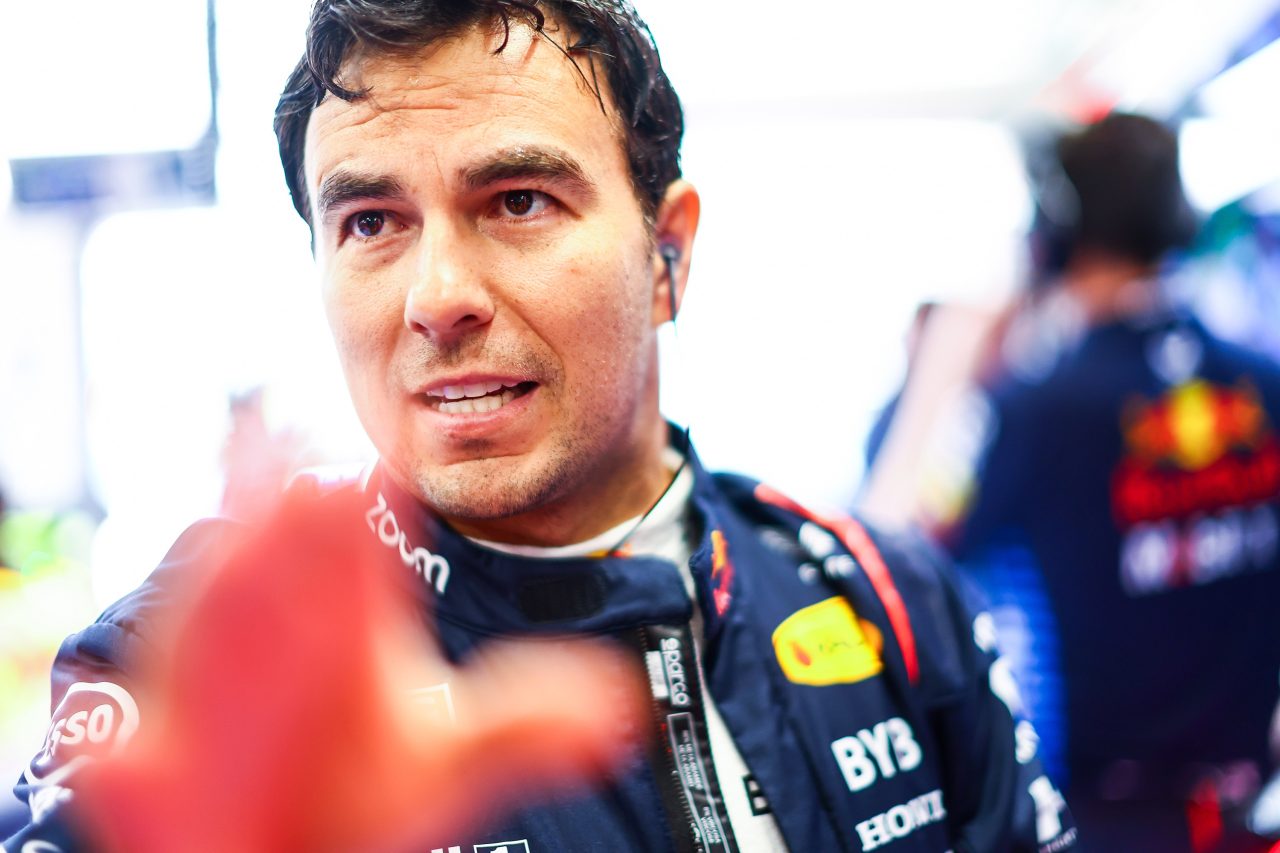 Sergio Perez of Mexico driving the (11) Oracle Red Bull Racing RB20 prepares to drive in the garage during practice ahead of the F1 Grand Prix of Hungary at Hungaroring on July 19, 2024 in Budapest, Hungary. (Photo by Mark Thompson/Getty Images)