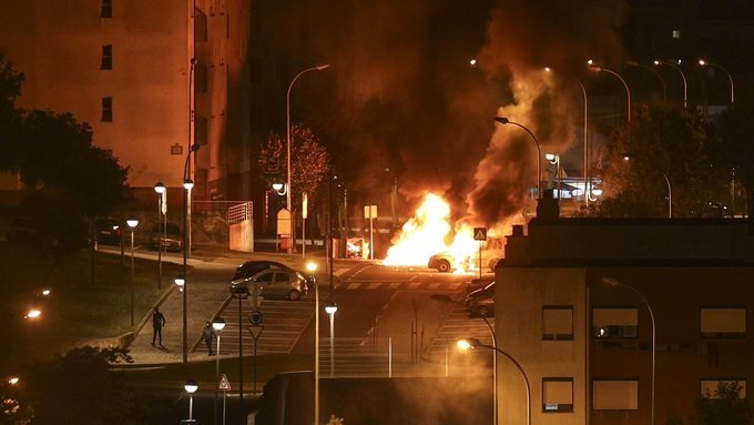 Στιγμιότυπο από τα επεισόδια στη Λισαβόνα πηγή: X