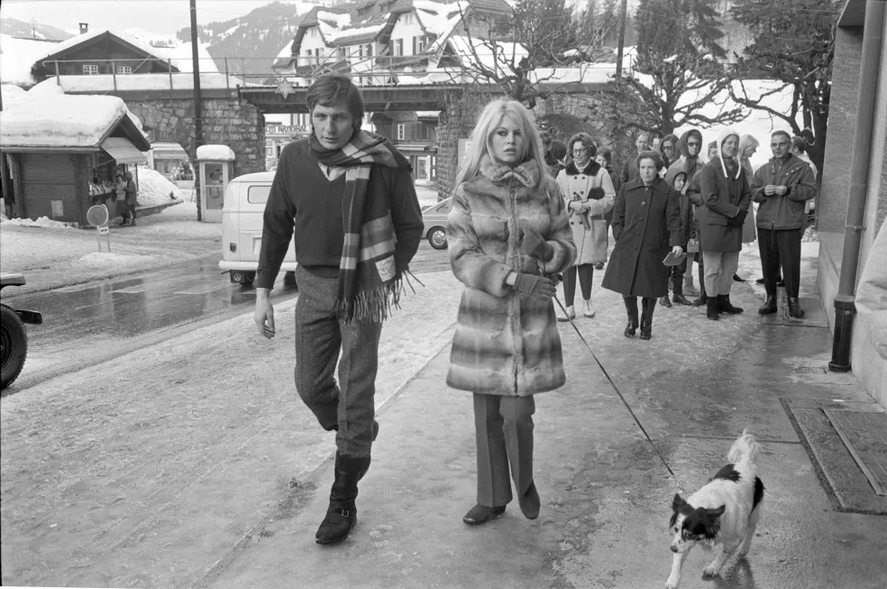 O Gunter Sachs και η Brigitte Bardot στο Gstaad, το 1966. photo credit : www.gstaad.ch